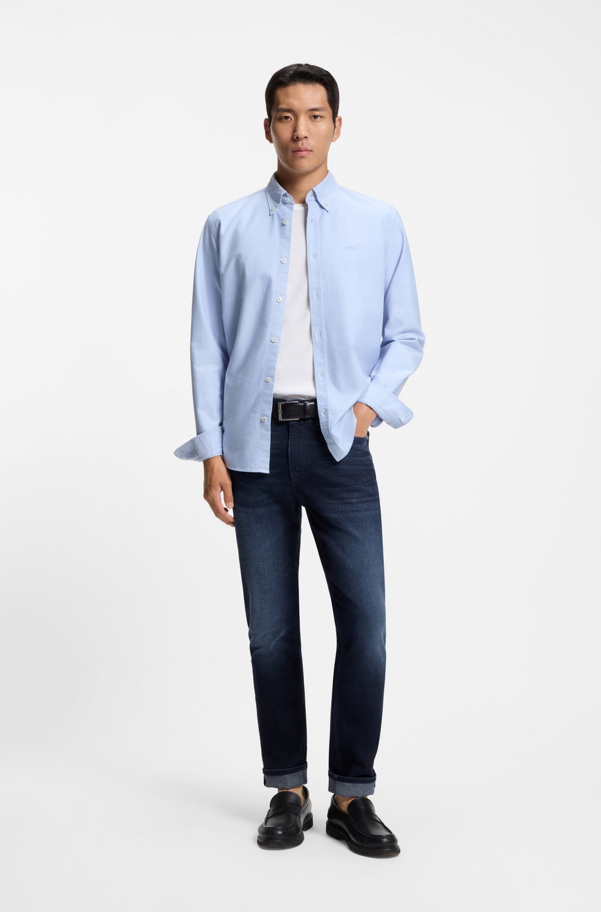 Boss  Delaware slim-fit jeans in dark-blue stretch denim - Blue