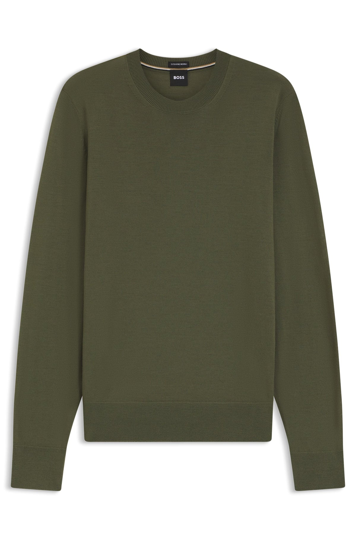 Boss Merino-wool sweater in a regular fit - Green