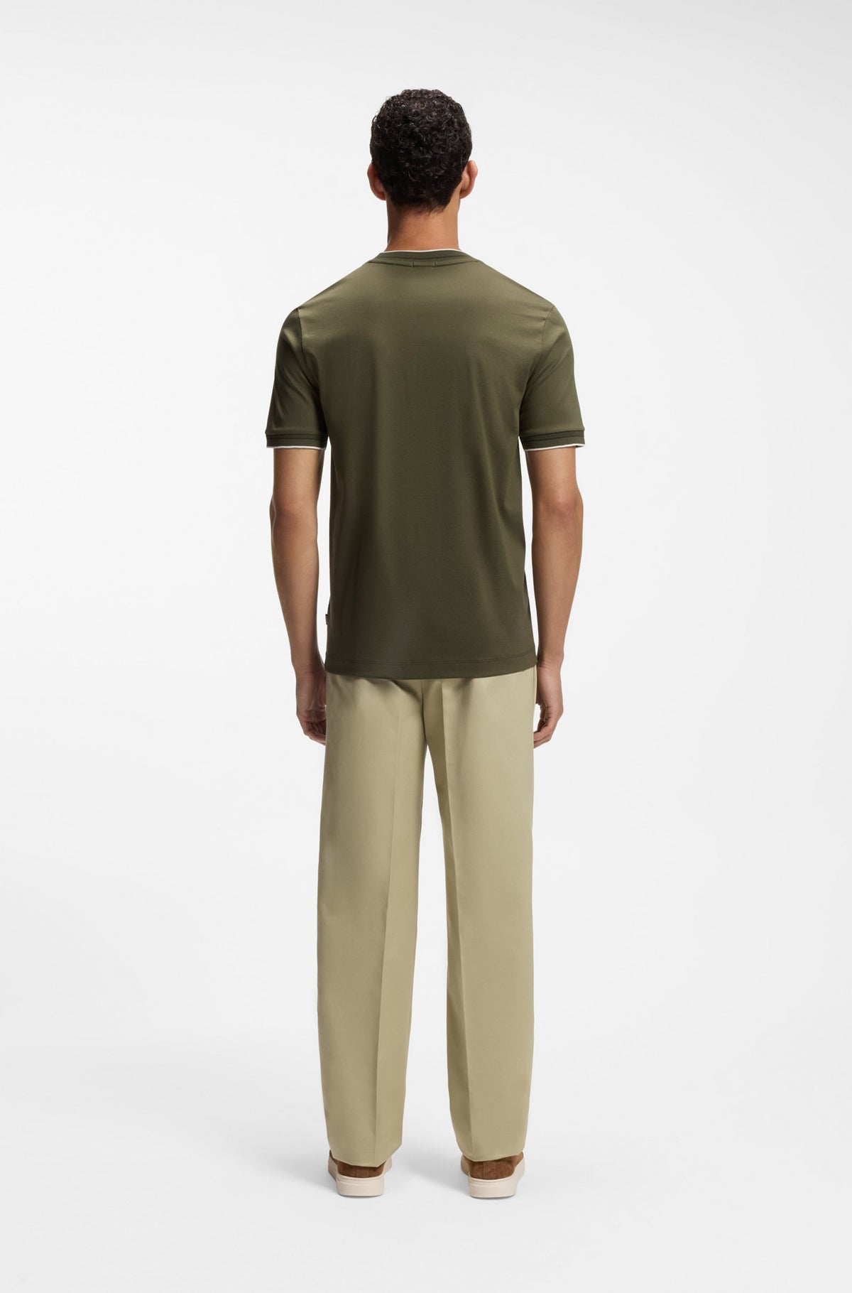 Boss Slim-fit cotton T-shirt with crew neck - Green