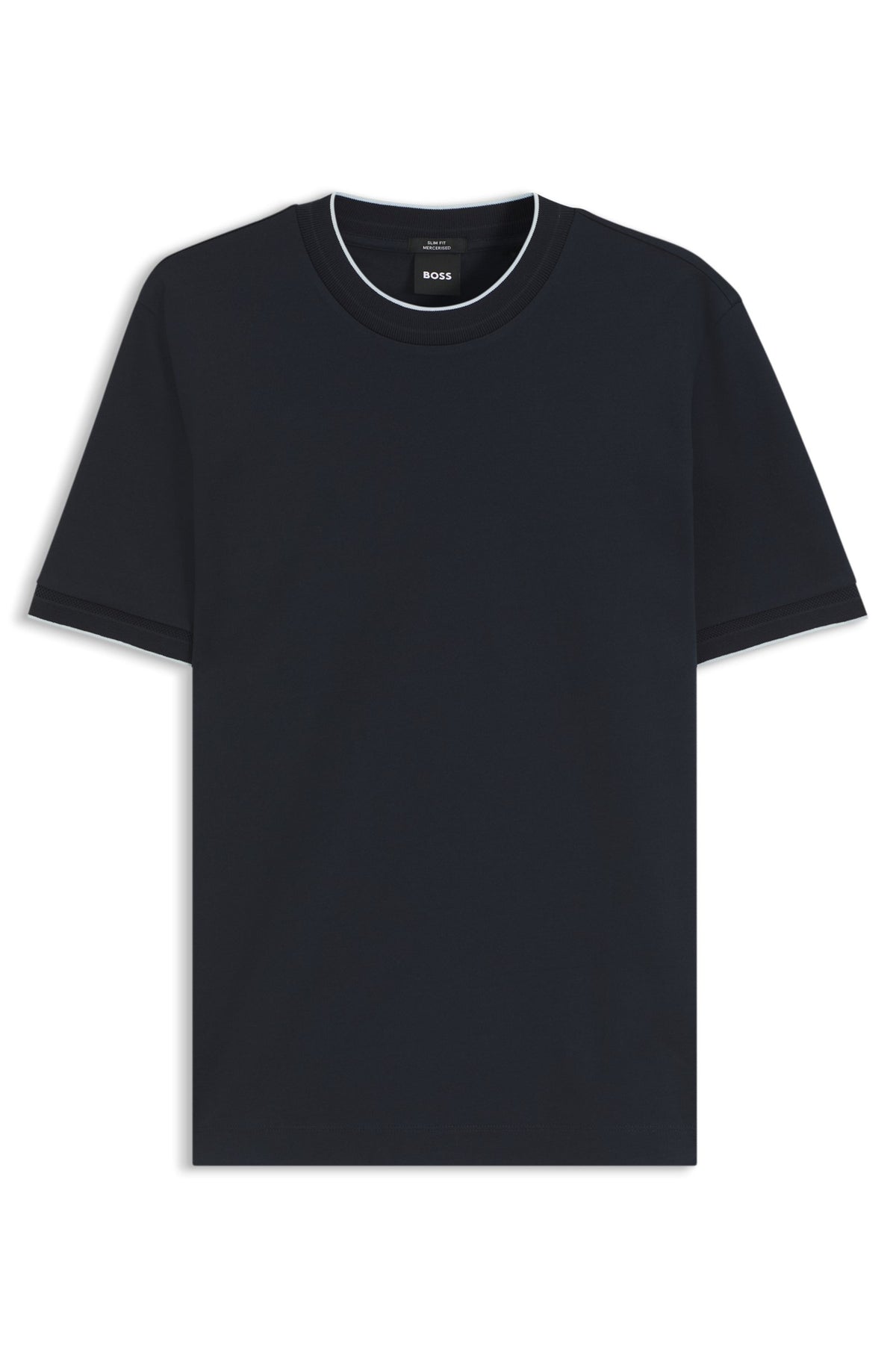 Boss Slim-fit cotton T-shirt with crew neck - Blue