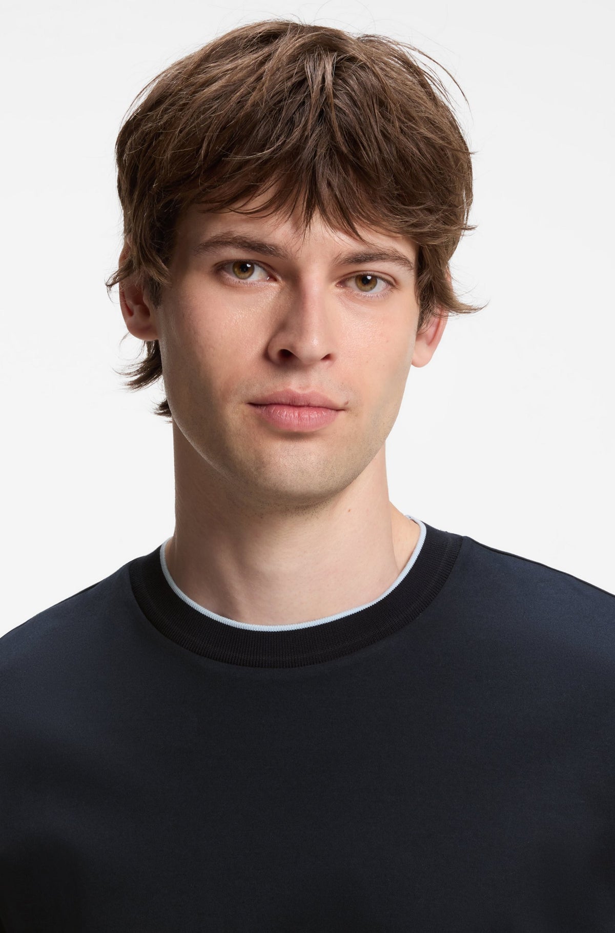 Boss Slim-fit cotton T-shirt with crew neck - Blue