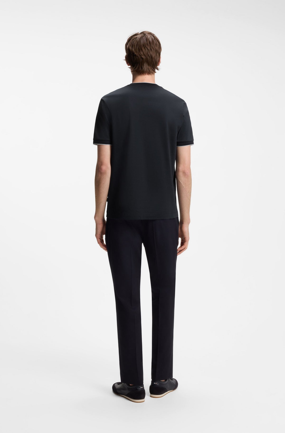 Boss Slim-fit cotton T-shirt with crew neck - Blue