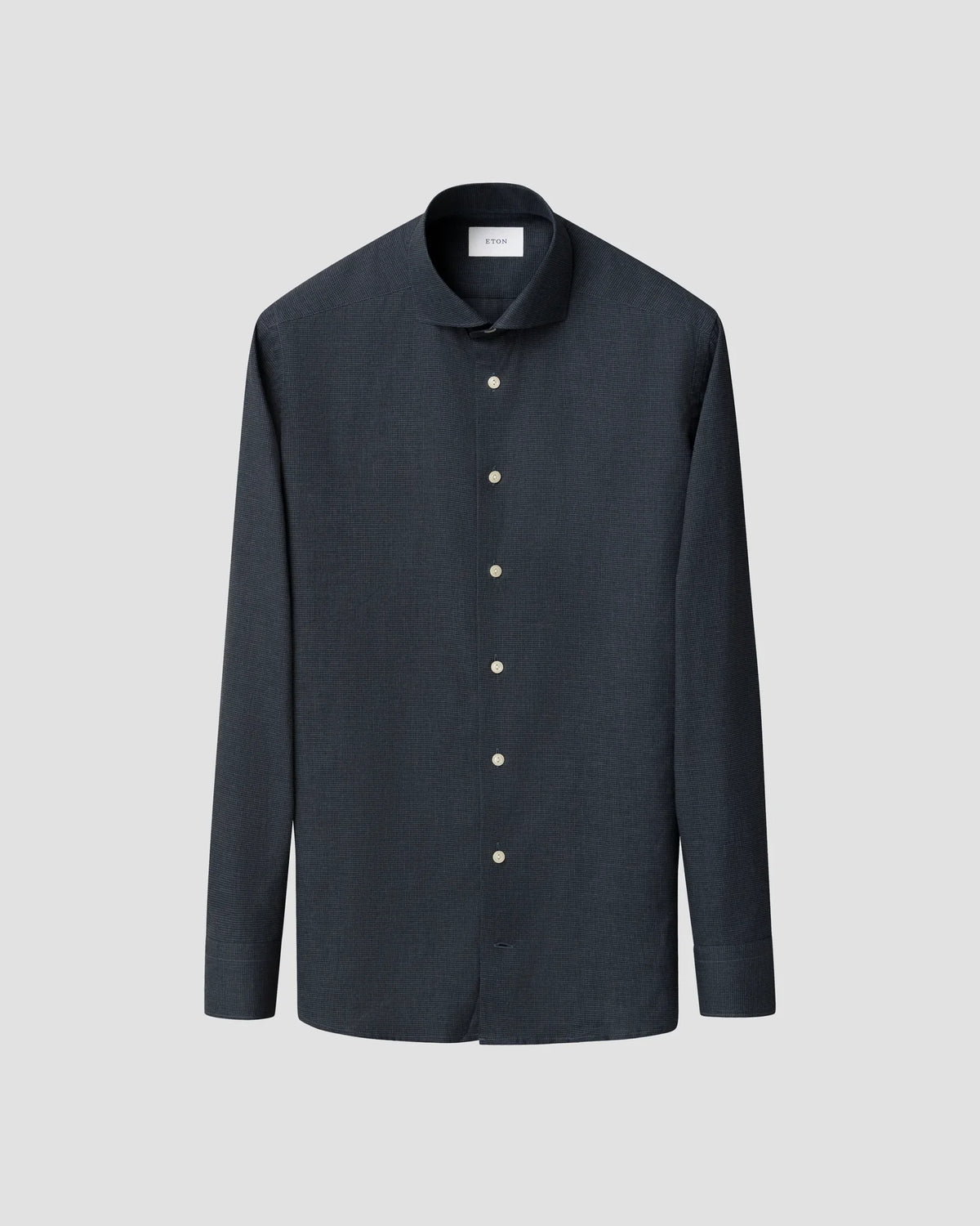 Eton Micro Check Signature Flannel Shirt - Dk Blue