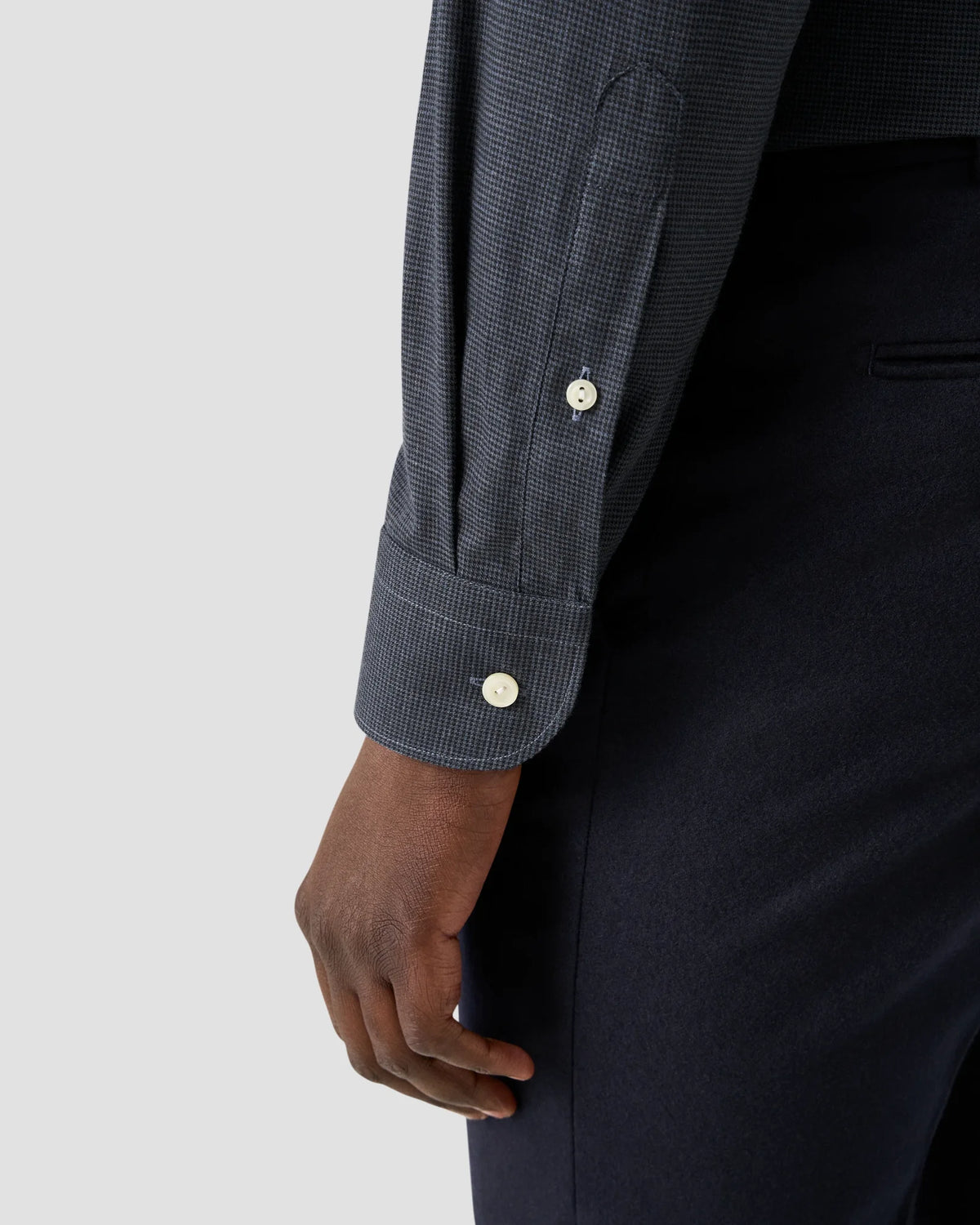 Eton Micro Check Signature Flannel Shirt - Dk Blue