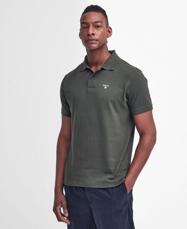 Barbour Tartan Pique Polo Shirt - Green