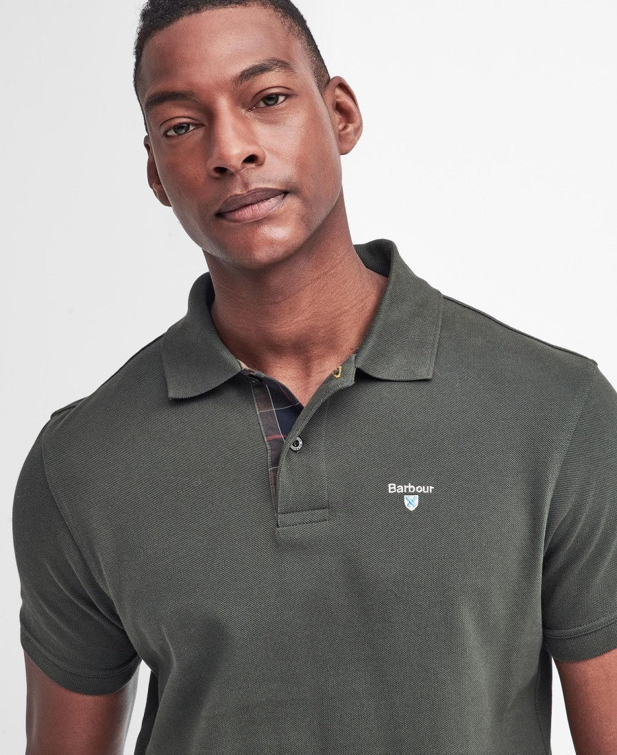 Barbour Tartan Pique Polo Shirt - Green