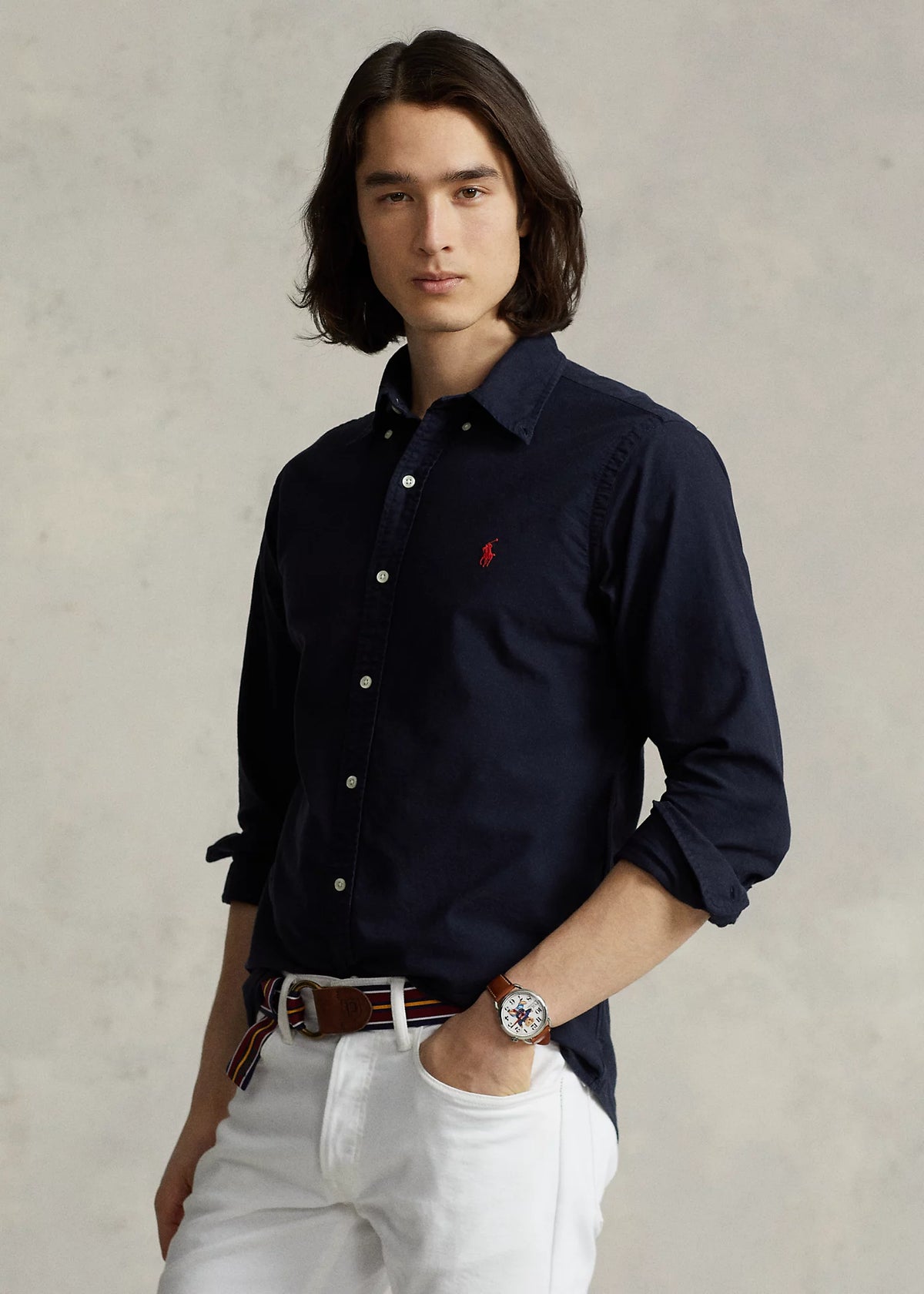 Polo Ralph Lauren Custom Fit Garment-Dyed Oxford Shirt - Navy