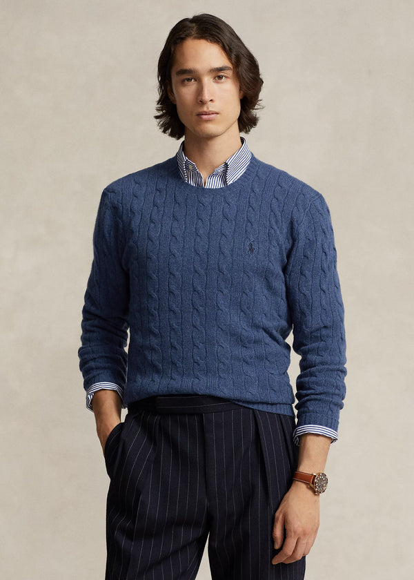Polo Ralph Lauren Cable-Knit Wool-Cashmere Sweater - Navy