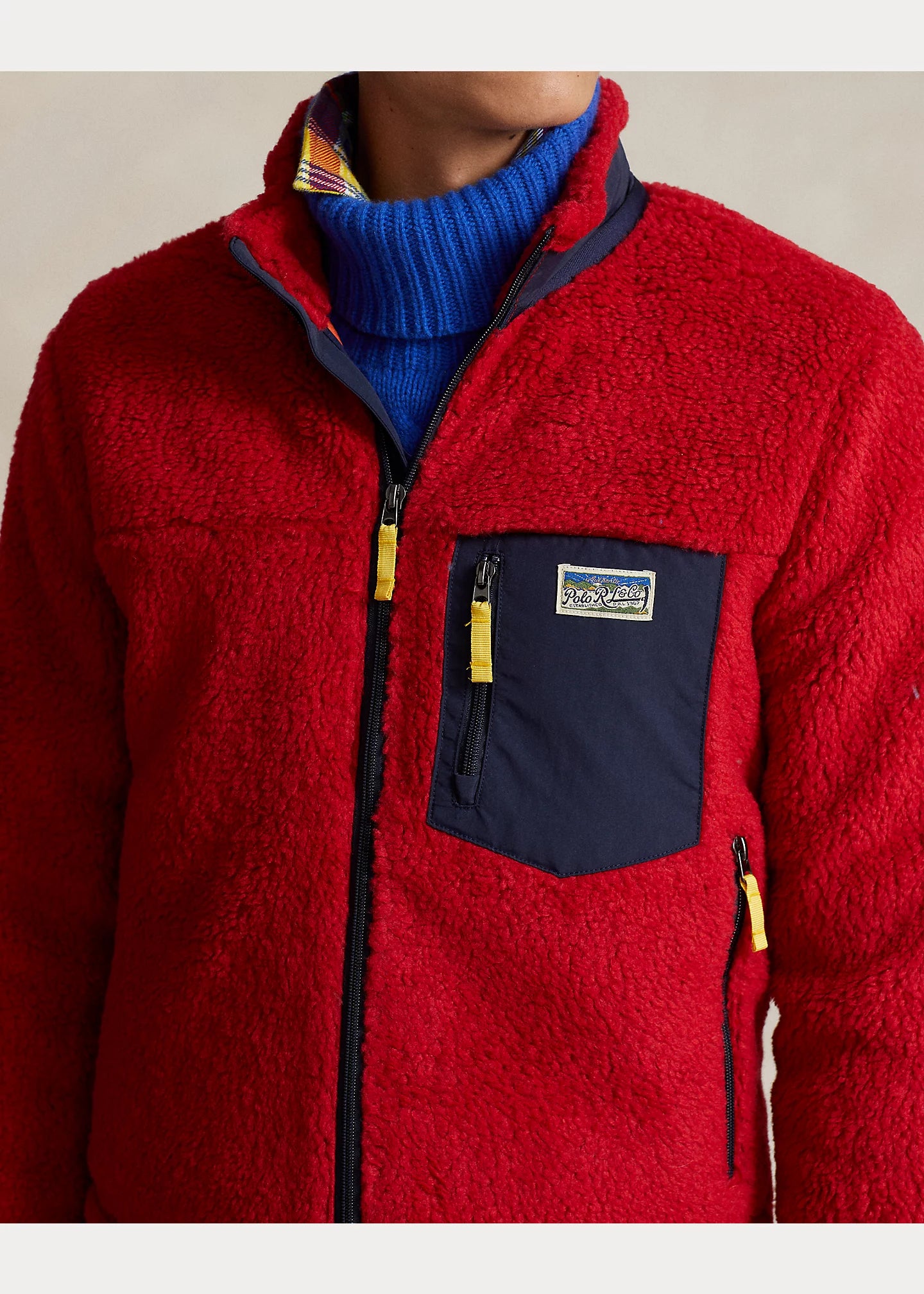 Polo Ralph Lauren Mens Fleece Full Zip Red Draw String Hoodie Sweater  Jacket NWT