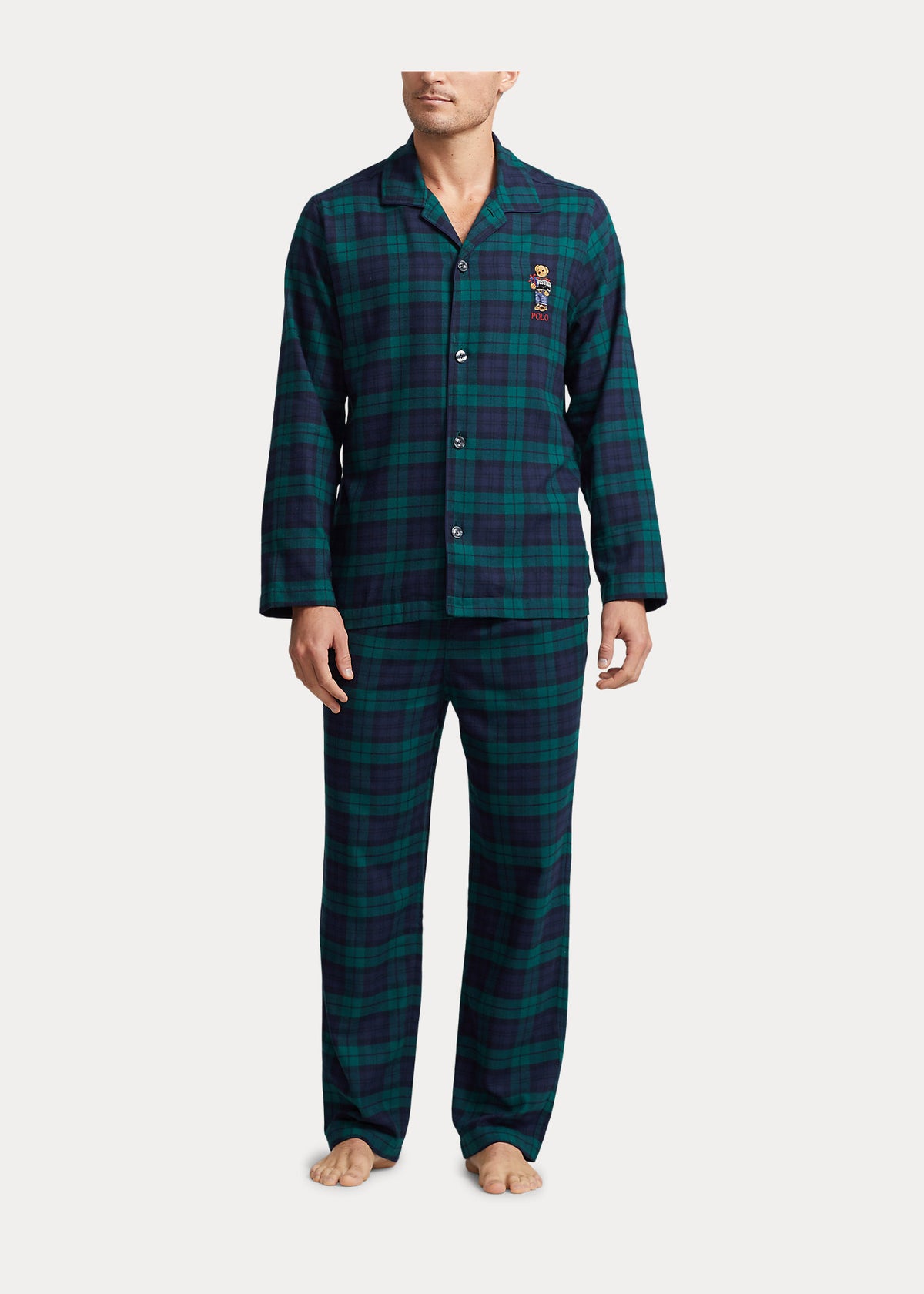 Polo Ralph Lauren Checkered Pyjama Set - Green / Navy