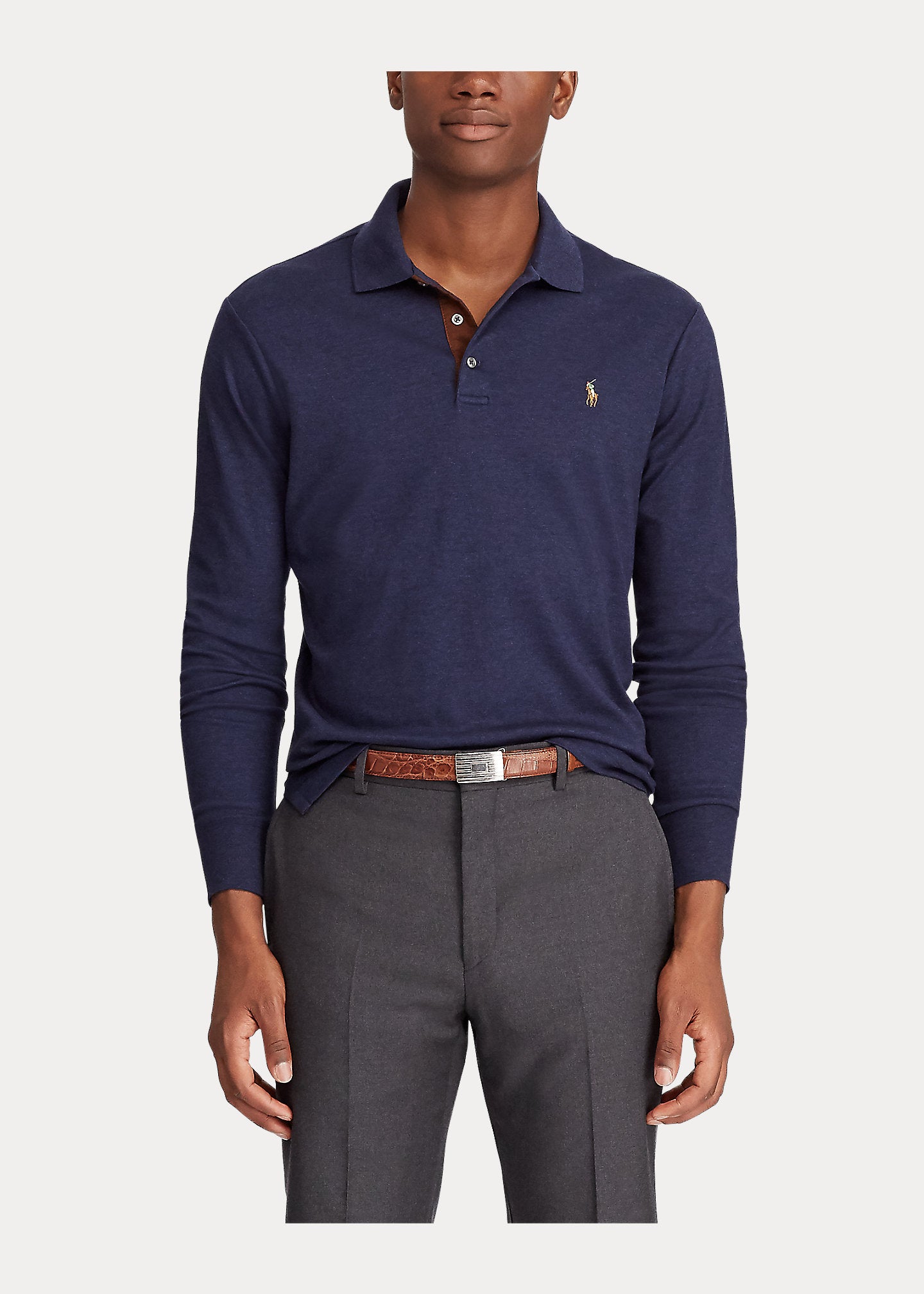 Polo Ralph Lauren Custom Slim Fit Soft Cotton Polo Shirt - Navy - Galvin  for Men