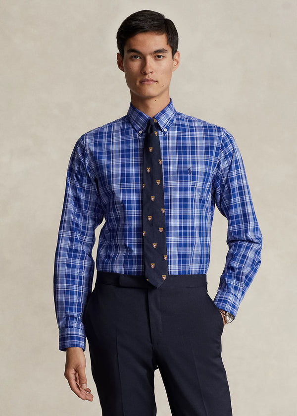 Polo Ralph Lauren Custom Fit Gingham Stretch Poplin Shirt - Blue