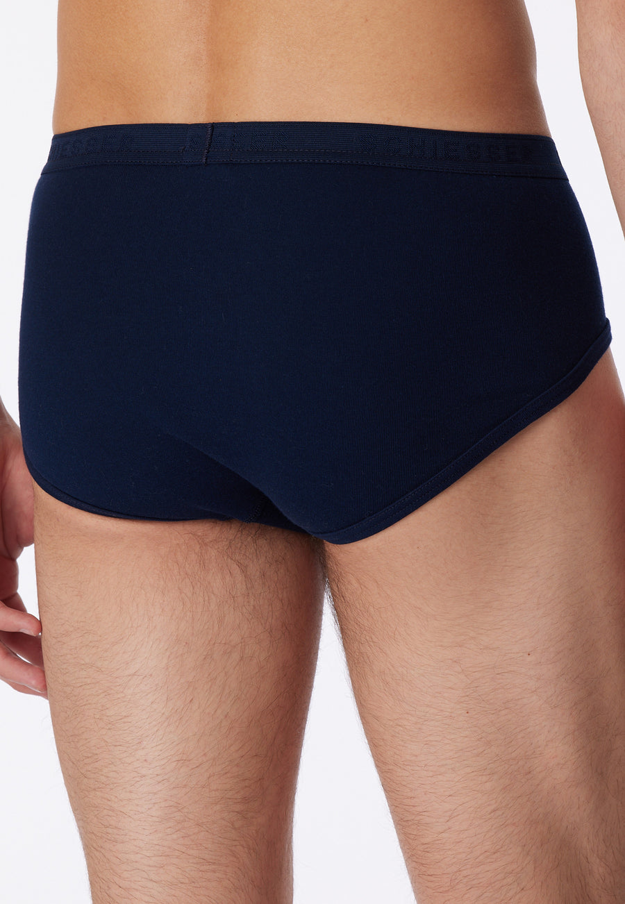 Schiesser Original Classics Fine Rib Briefs with Fly - Navy