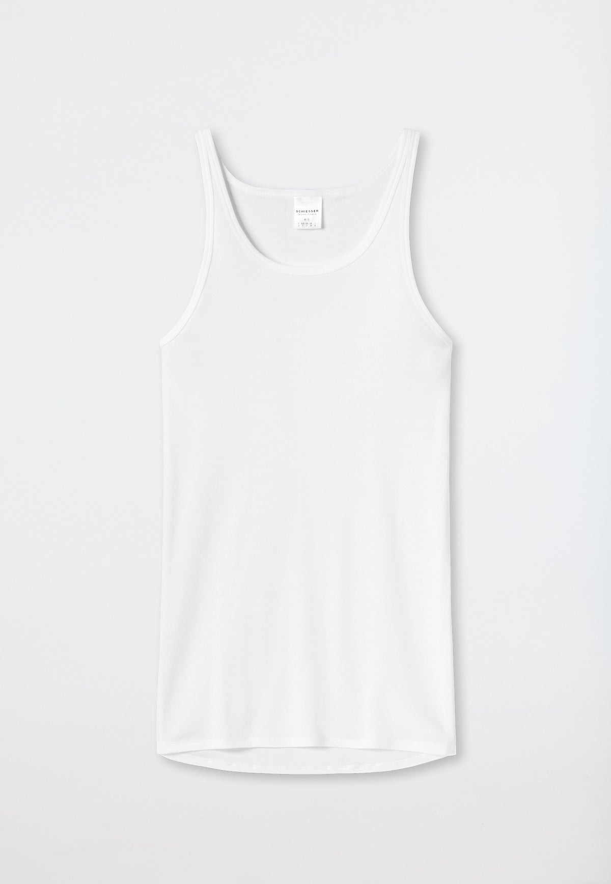 Schiesser Fine ribbed white undershirt vest - White