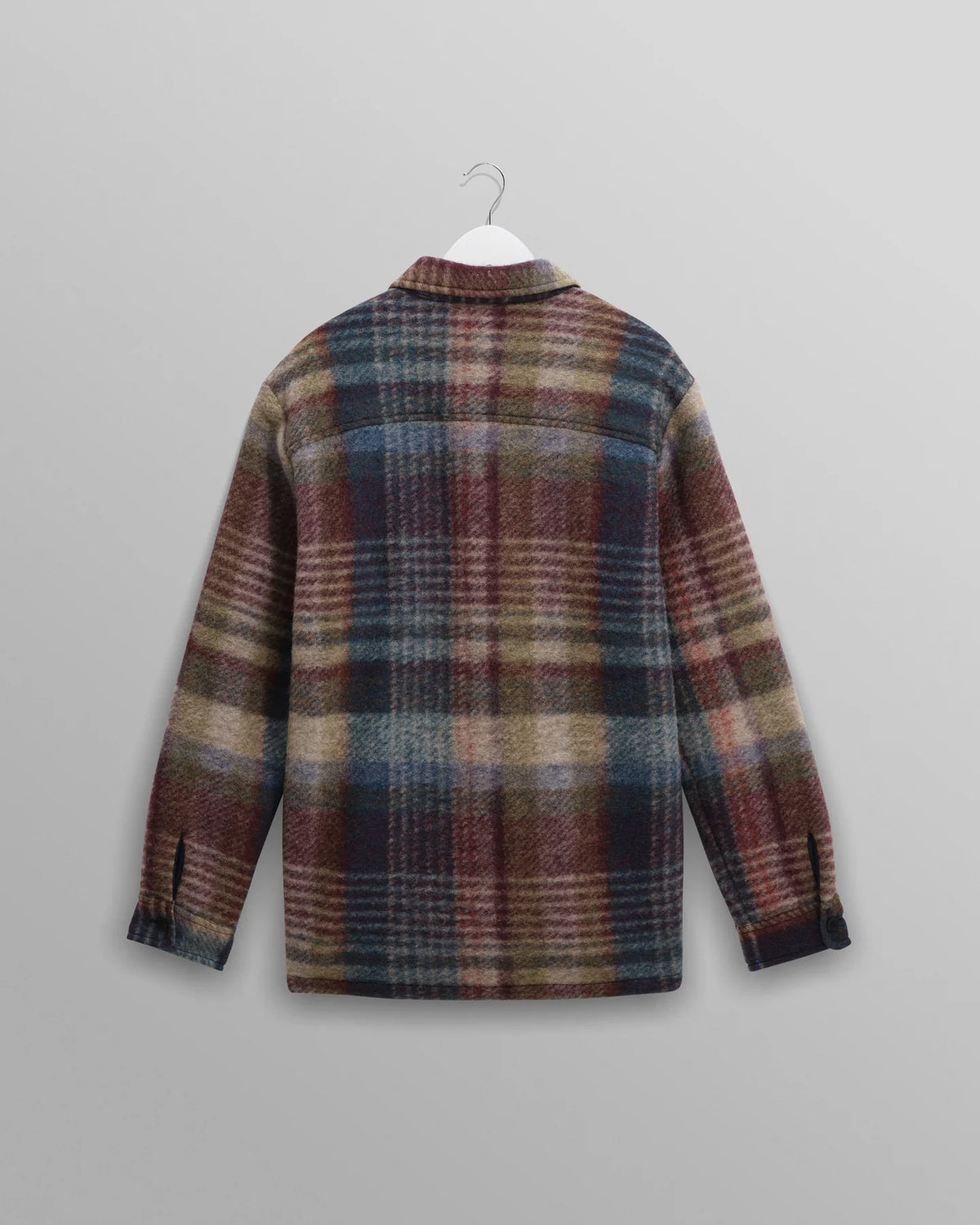 Wax London Whiting Overshirt Wool Blend Check Blue/Multi
