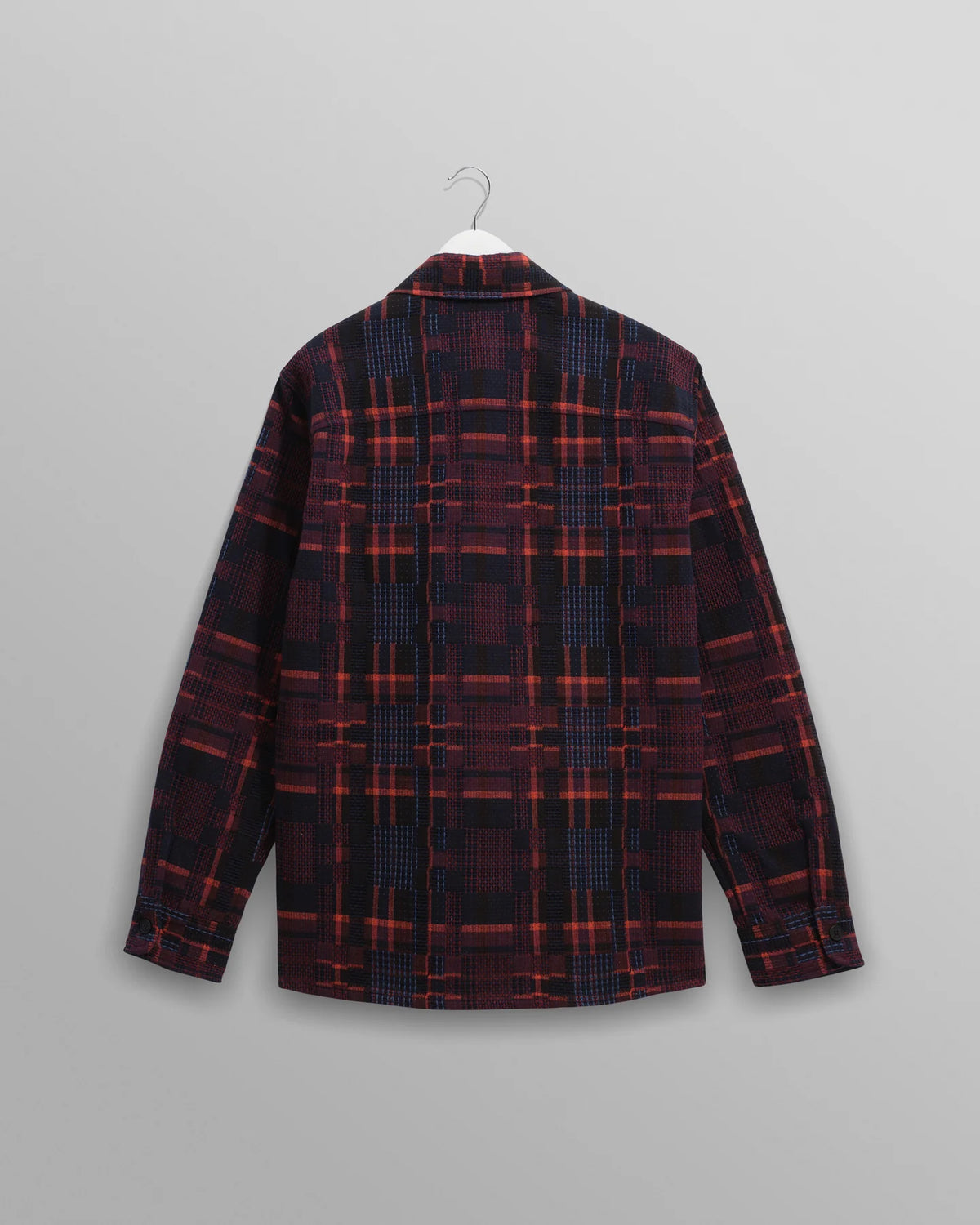 Wax London Whiting Overshirt Glitch Check - Burgundy