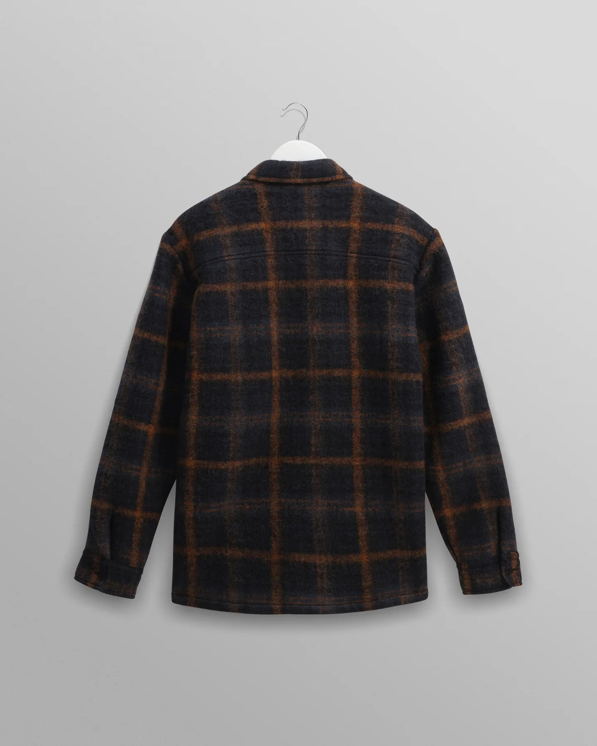Wax London Whiting Overshirt Drawn Check Teal/Orange