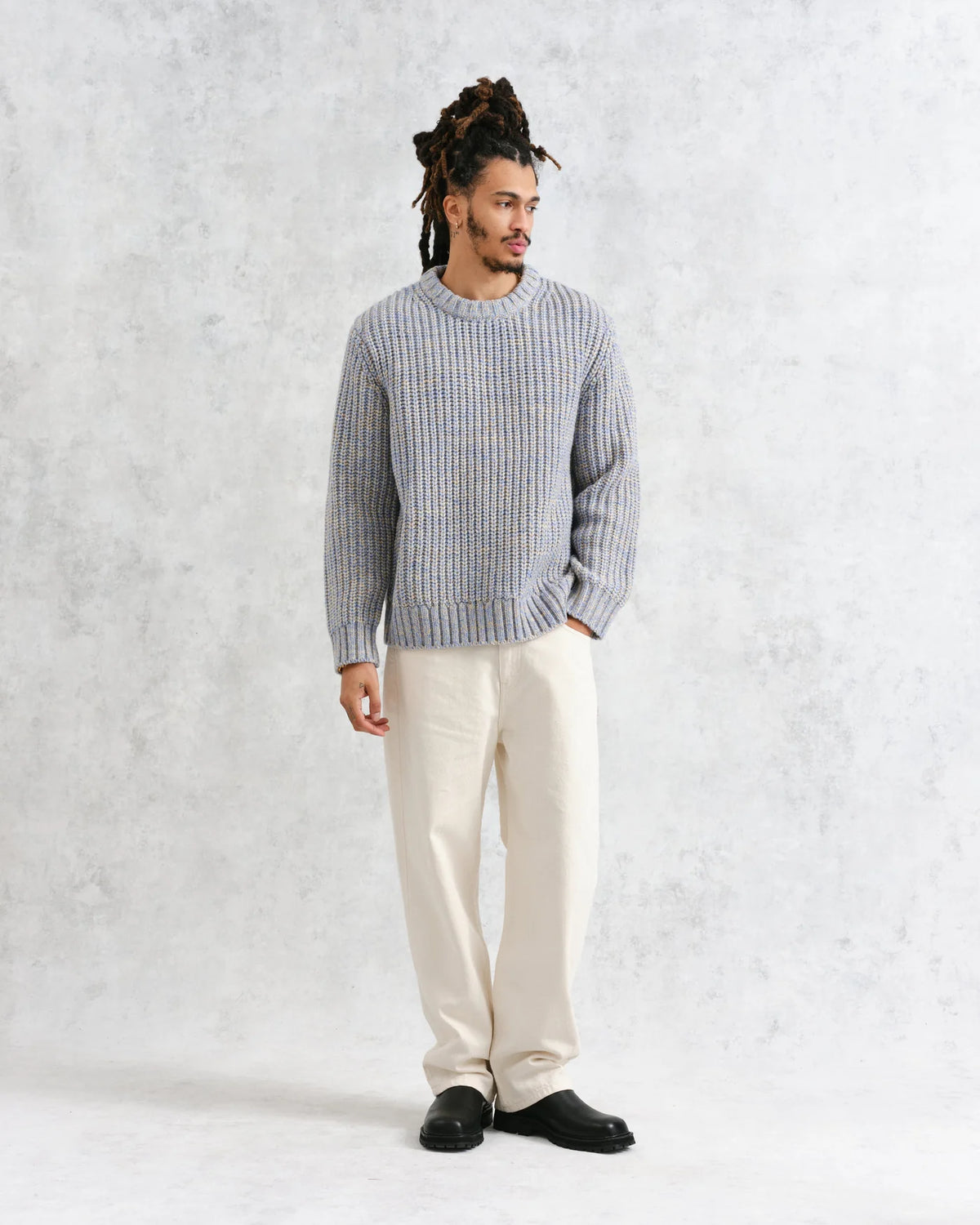 Wax London Wilde Crew Thick Knit - Blue