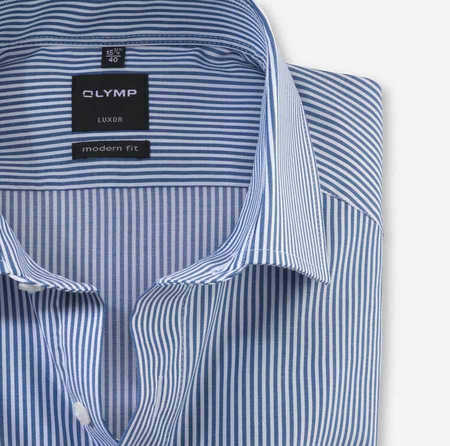 OLYMP Luxor Modern Fit Stripe Formal Shirt - Blue