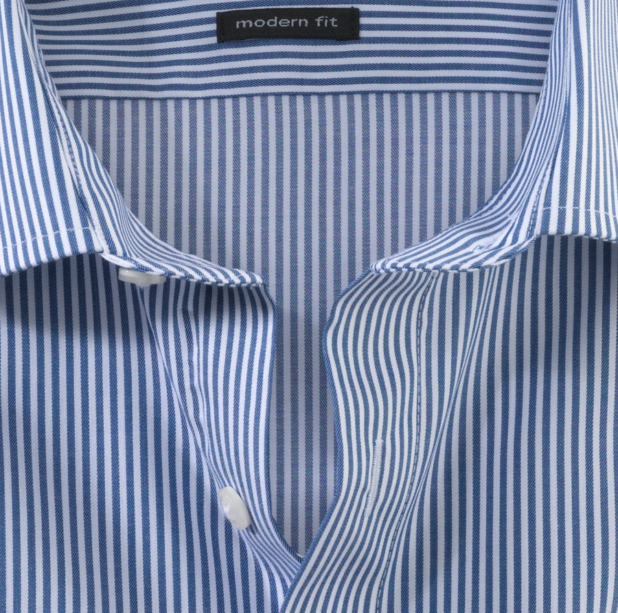 OLYMP Luxor Modern Fit Stripe Formal Shirt - Blue