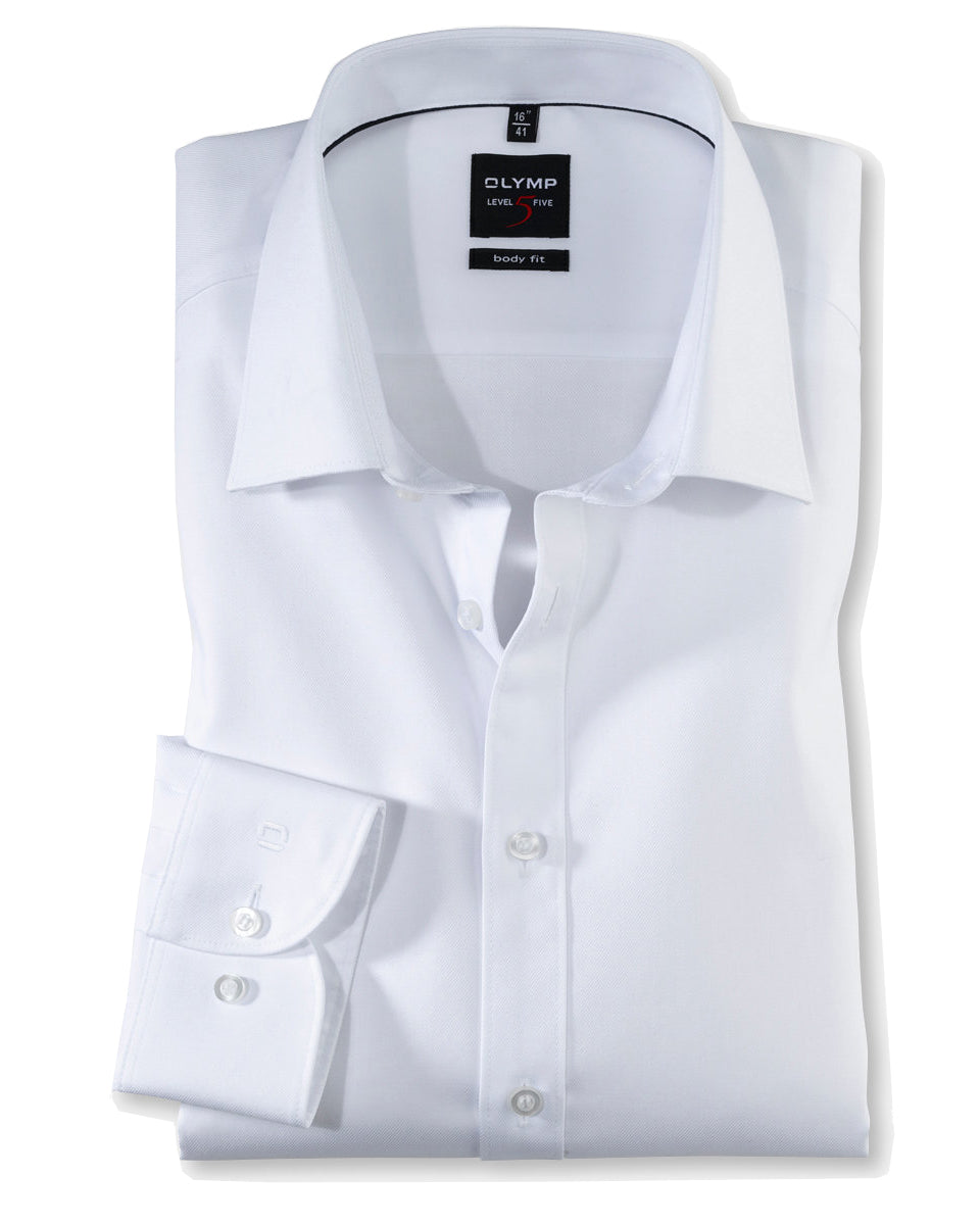 Olymp Level 5 Body Fit Formal Shirt - White - Galvin for Men