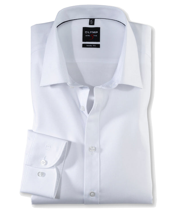 Olymp Level 5 Body Fit Formal Shirt - White