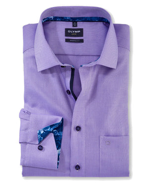 Olymp Luxor Modern Fit Galvin Purple for Men - Shirt (Organic) 