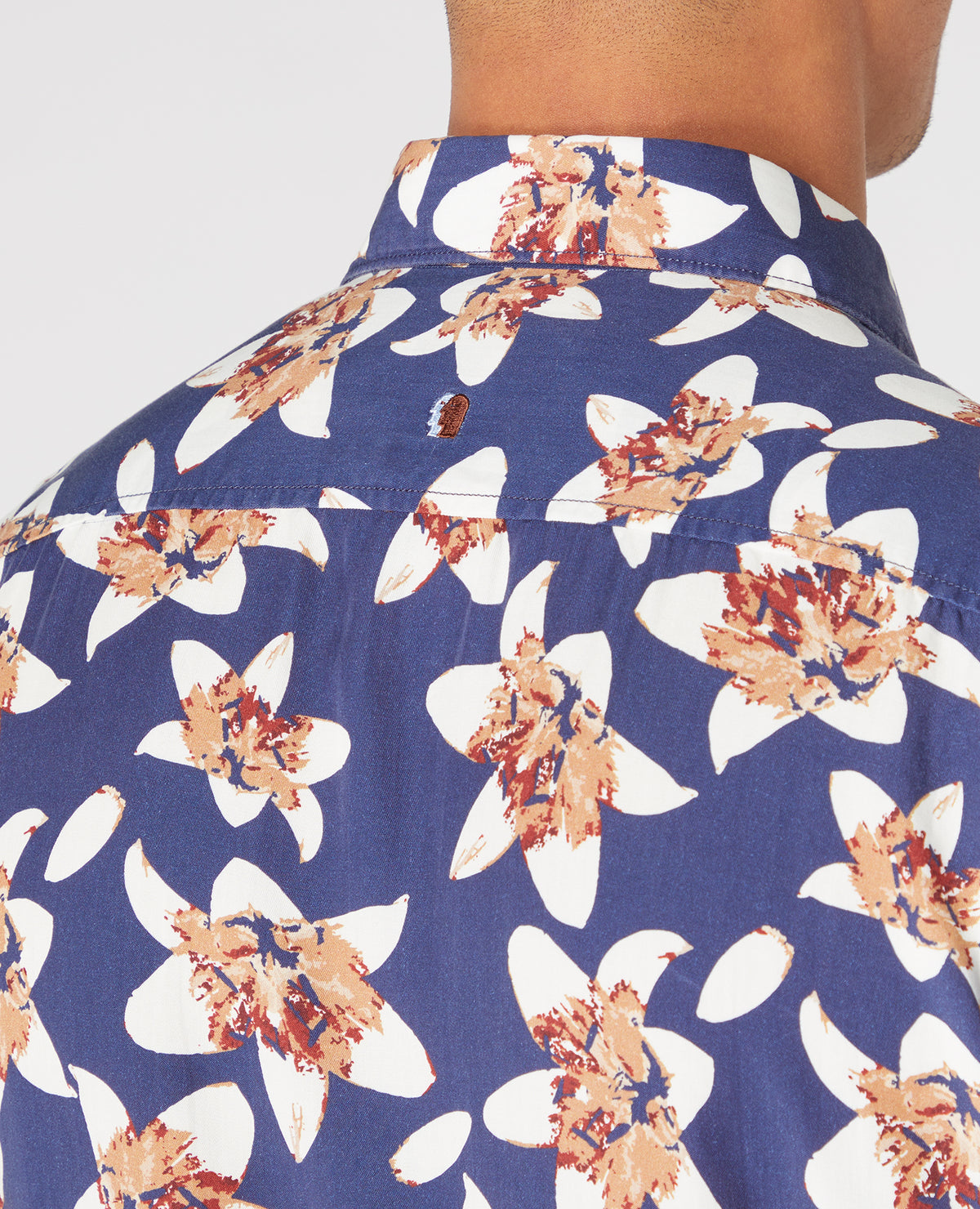 Remus Uomo Tapered Fit Floral Print Shirt - Navy