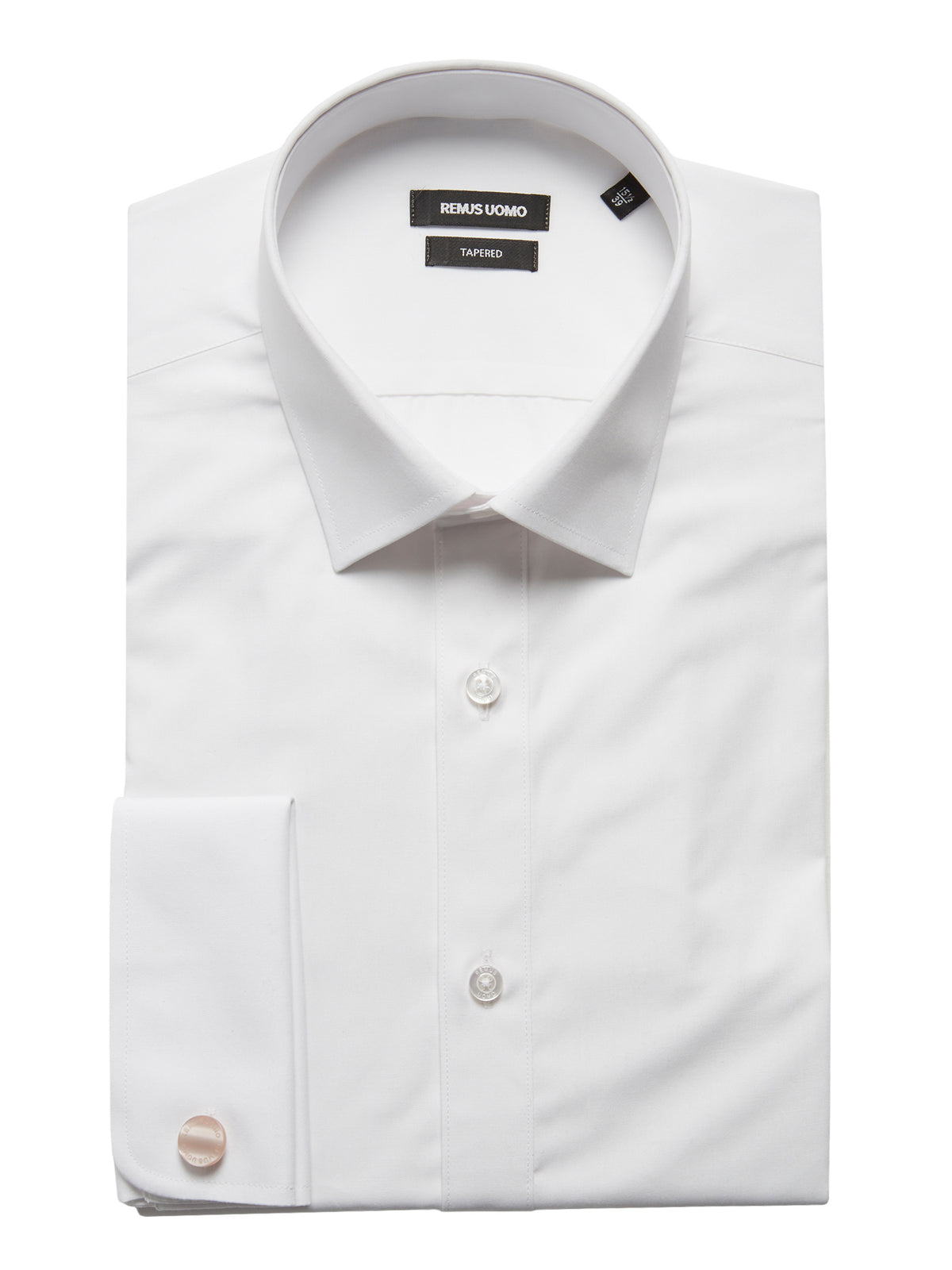 Remus Uomo Tapered Fit French Cuff Shirt - White