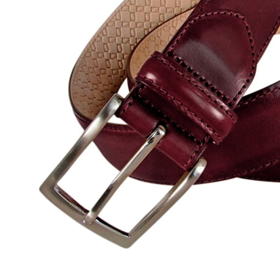 Leyva Hand-Dyed Leather Belt 208 - Wine