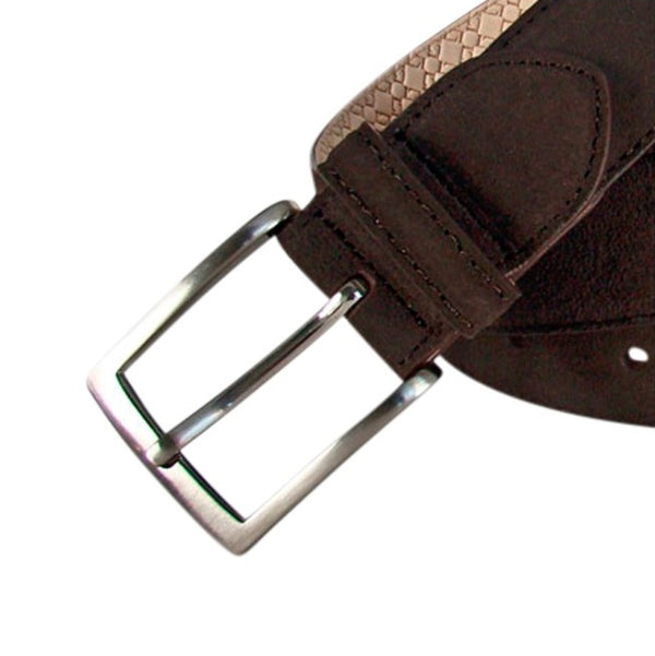 Leyva Suede Leather Belt - Brown