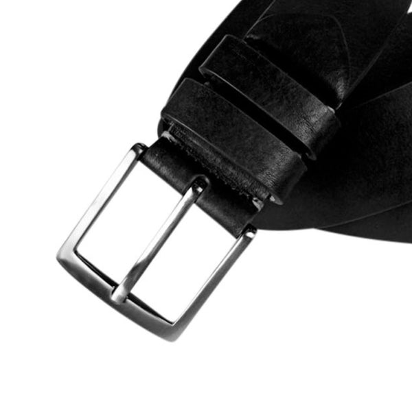 Leyva Waxed Calfskin Belt - Black