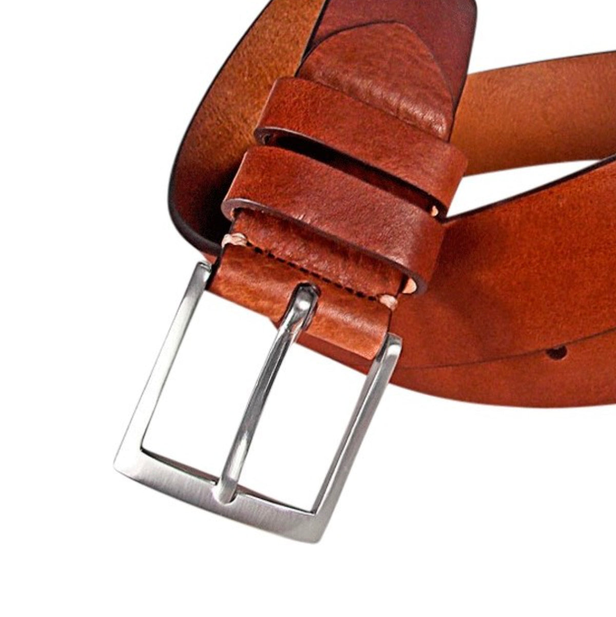 Leyva Waxed Calfskin Belt - Tan