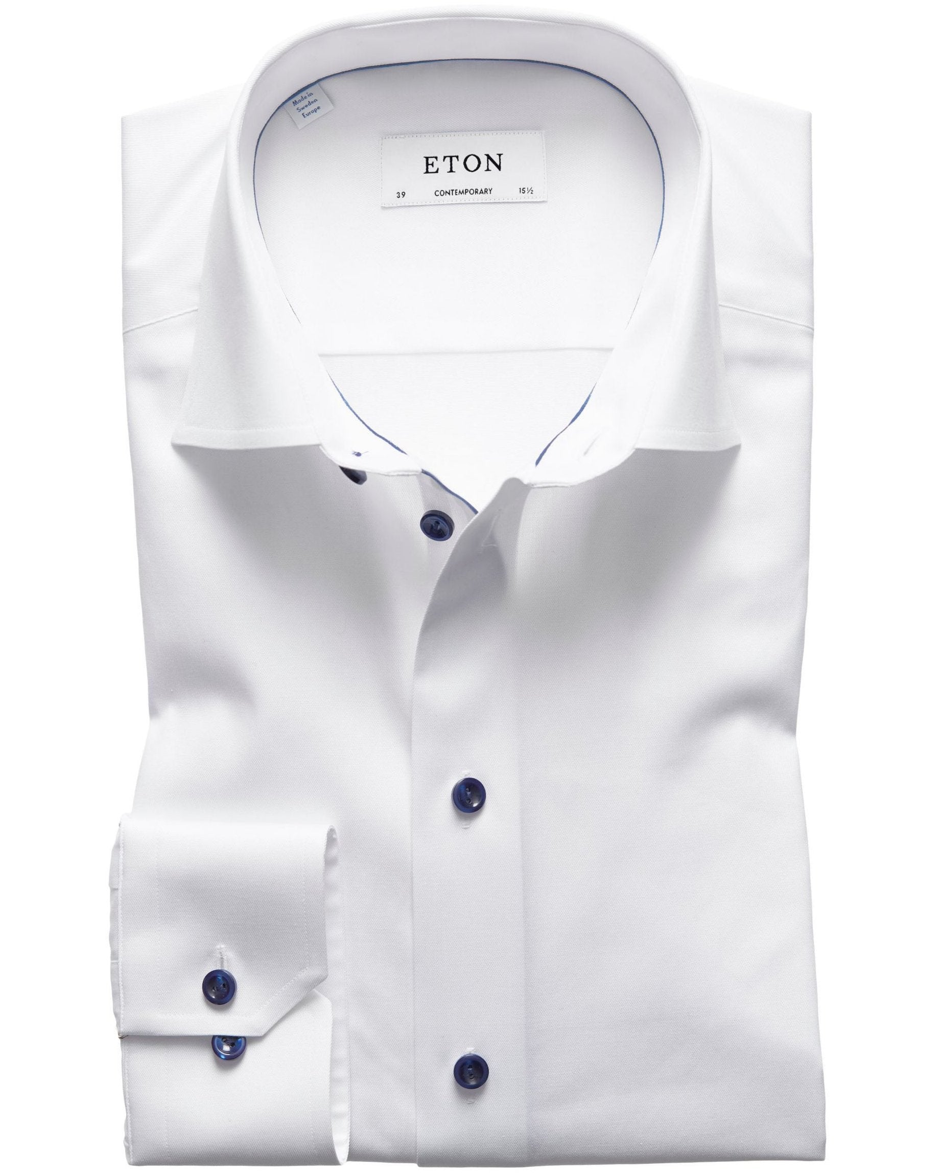 Eton Contemporary Fit Signature Twill Shirt - White Eton Contemporary Fit Signature Twill Shirt - White