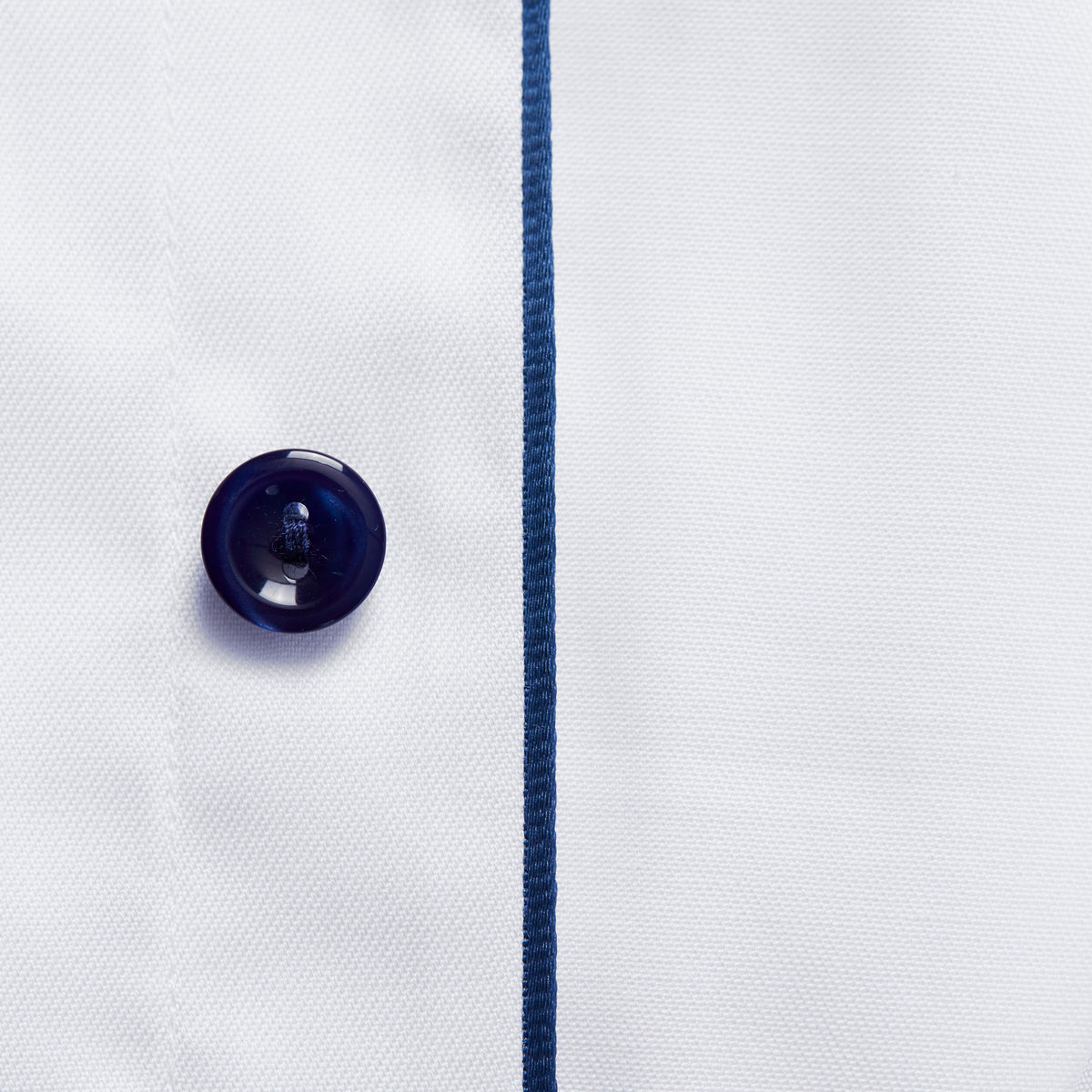 Eton Slim Fit Signature Twill Shirt - White (Navy Details)