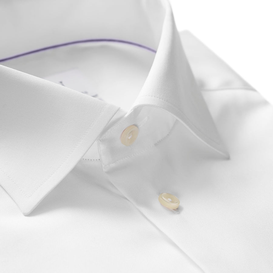 Eton Slim Fit Signature Twill Shirt with French Cuffs – White