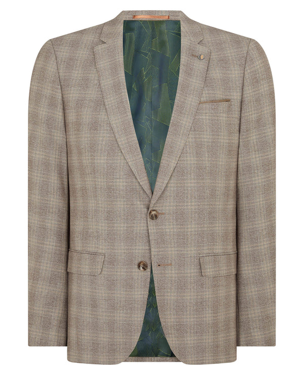 Remus Uomo Laurino Piece Suit Beige Check (Jacket Trousers
