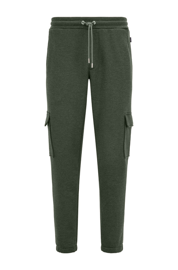 Boss Cargo Style Mouliné French Terry Track Pants - Green