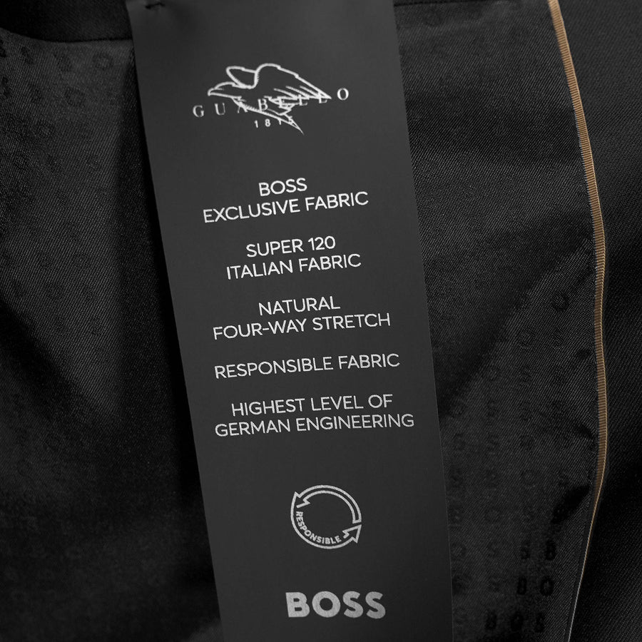 BOSS Slim Fit Virgin Wool Serge Suit Jacket – Black