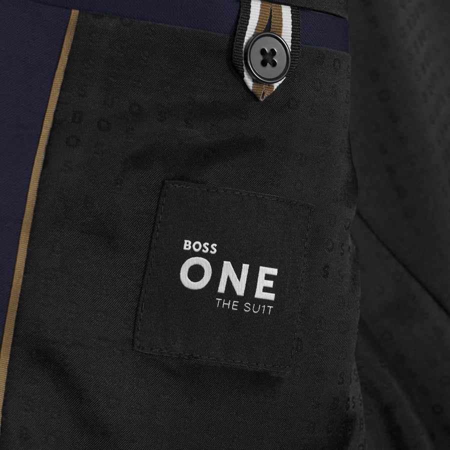 BOSS Slim Fit Virgin Wool Serge Suit Jacket – Navy
