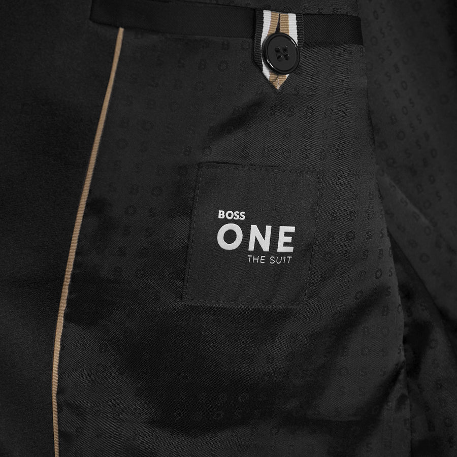 BOSS Slim Fit Virgin Wool Tuxedo Jacket – Black