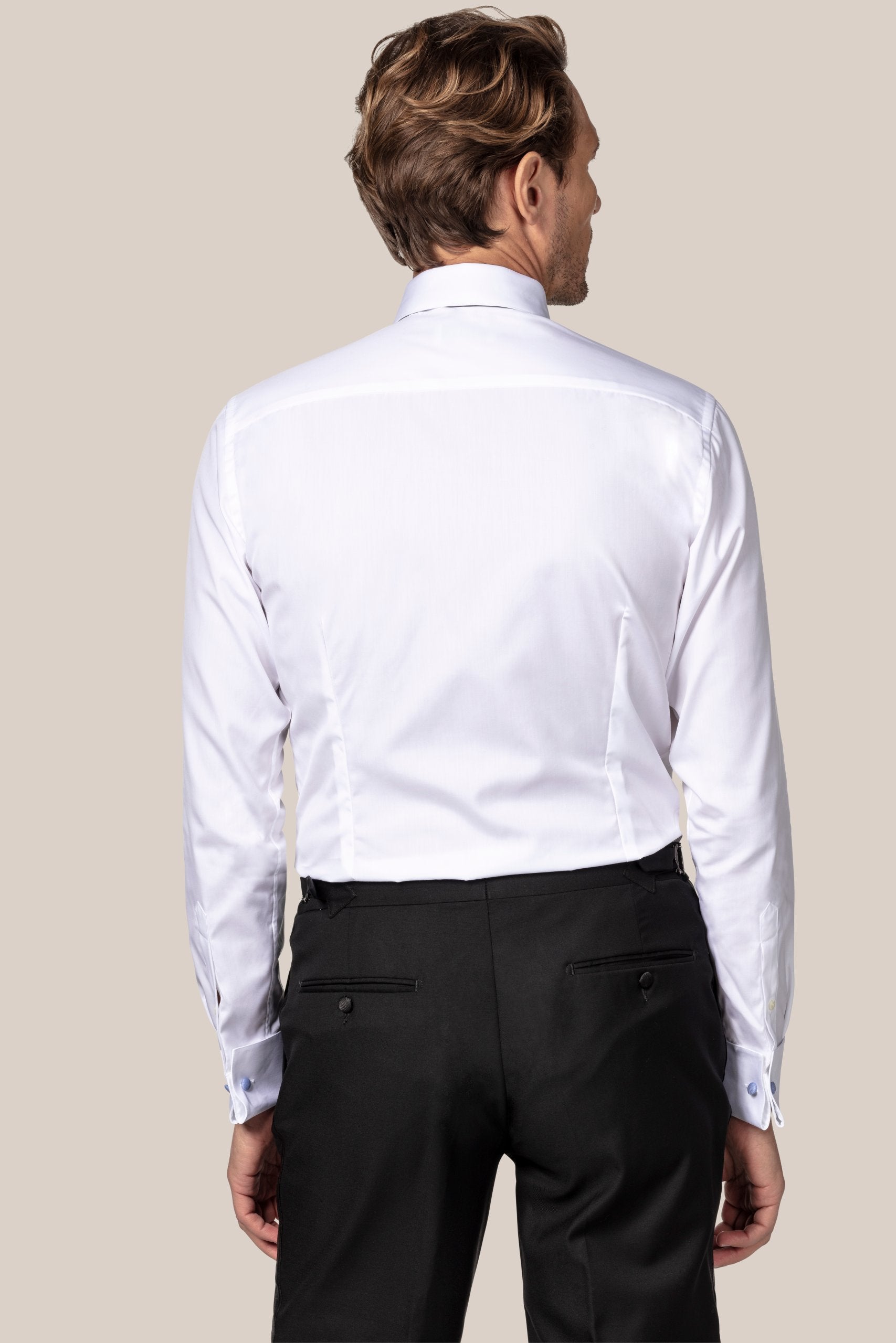 dress shirt for tux Eton Plissé Slim Fit Tuxedo Shirt - White