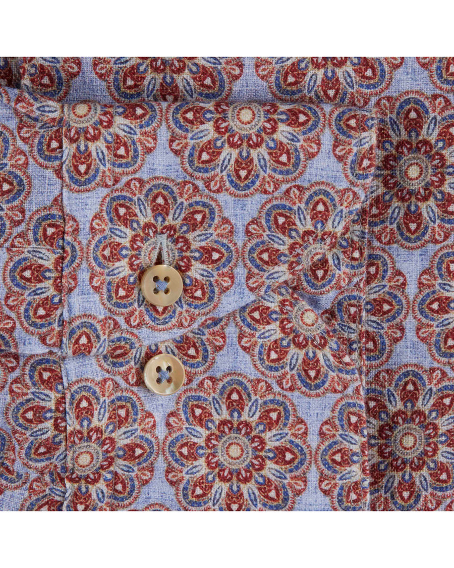 Stenströms Patterned Linen Shirt - Red