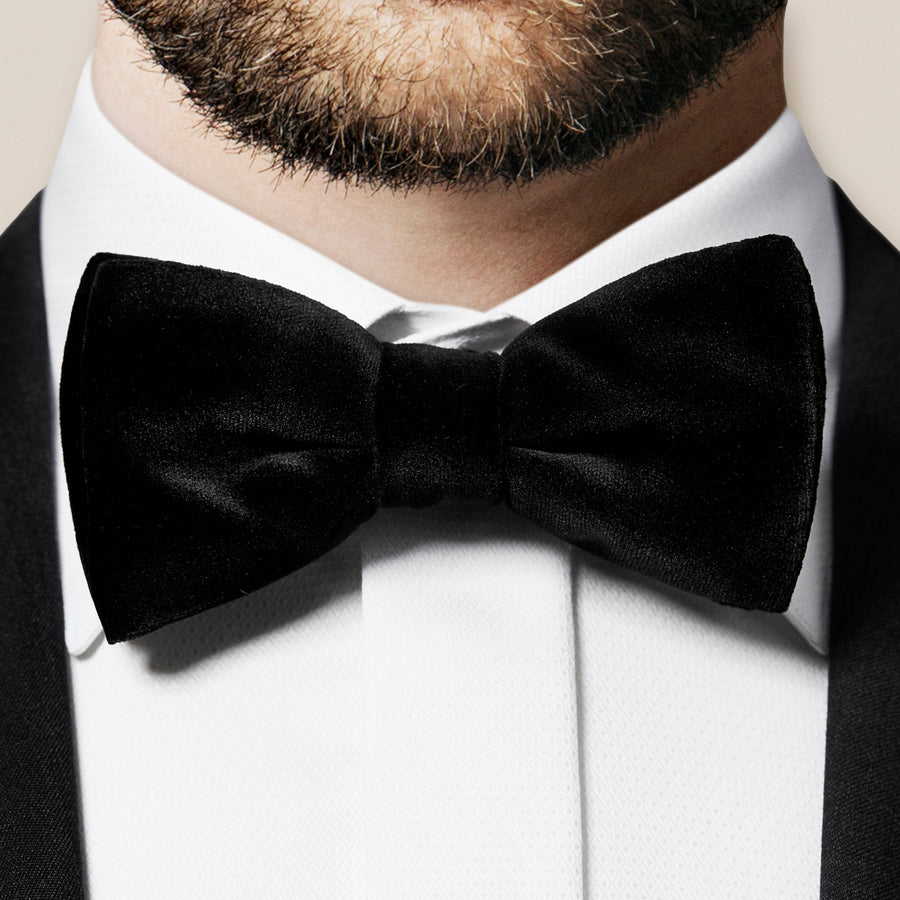 Eton Ready Tied Velvet Bow Tie – Black