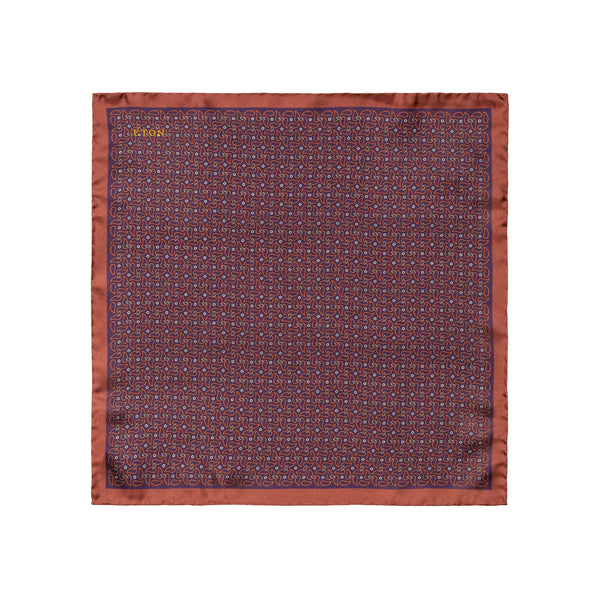 Eton Print Silk Pocket Square - Red