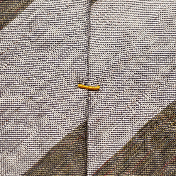 Eton Striped Linen Silk Tie - Green