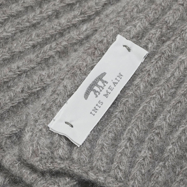 Inis Meáin Ribbed Knit Scarf - Grey