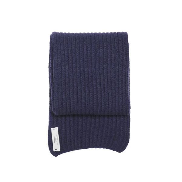 Inis Meáin Ribbed Knit Scarf - Navy