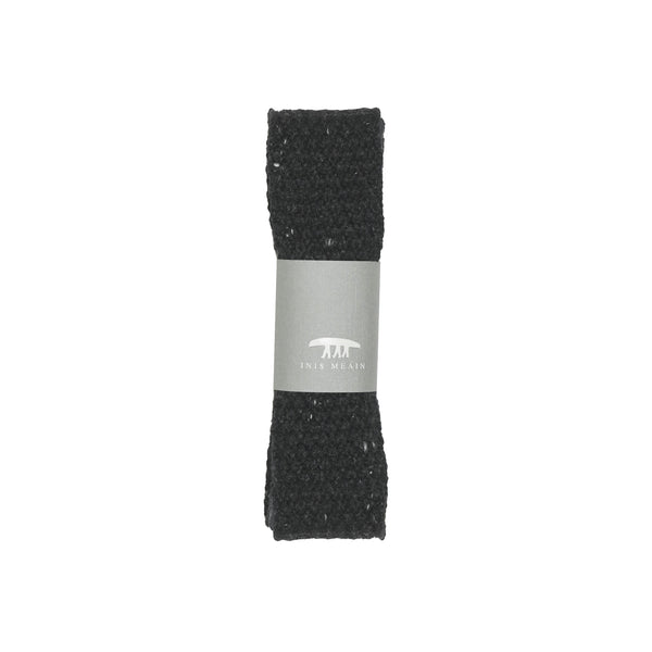Inis Meáin Moss Stitch Knitted Tie - Black