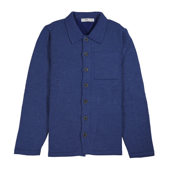 Inis Meáin Plated Alpaca Shirt Jacket - Blue
